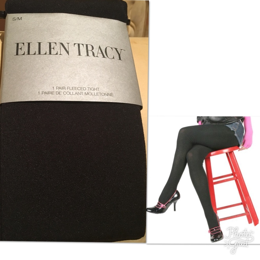 BLACK ELLEN TRACY FLEECED TIGHT